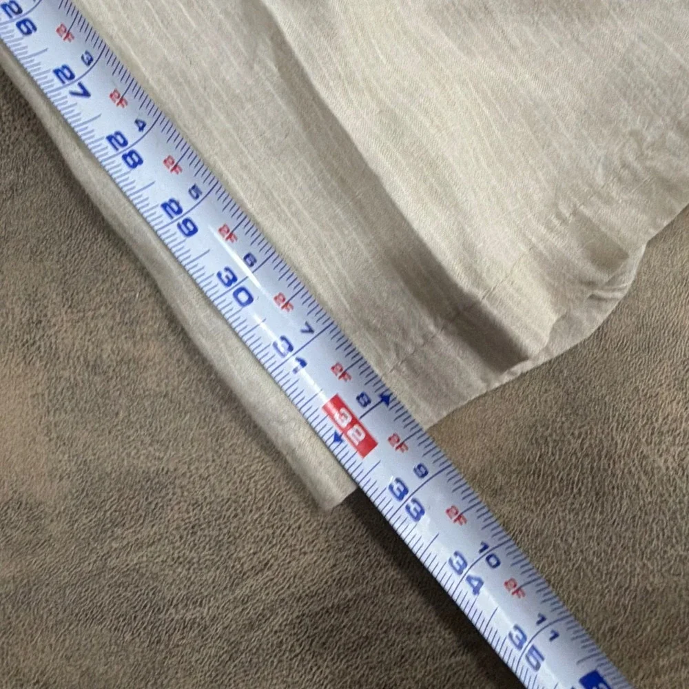 Hugo Boss Jacksons Pants Mens 38x34 Beige 100% Linen Straight Leg Trousers